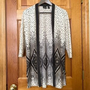 Chico's Traveler's Collection Open Front Patterned Cardigan